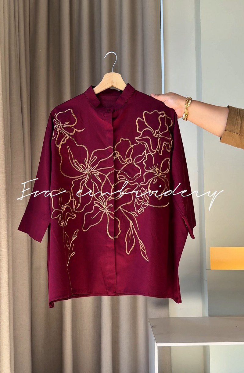 EVA EMBROIDERY MAROON