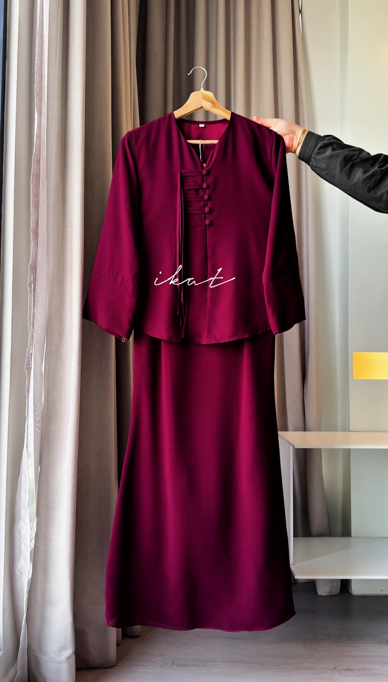 IKAT IN BURGUNDY